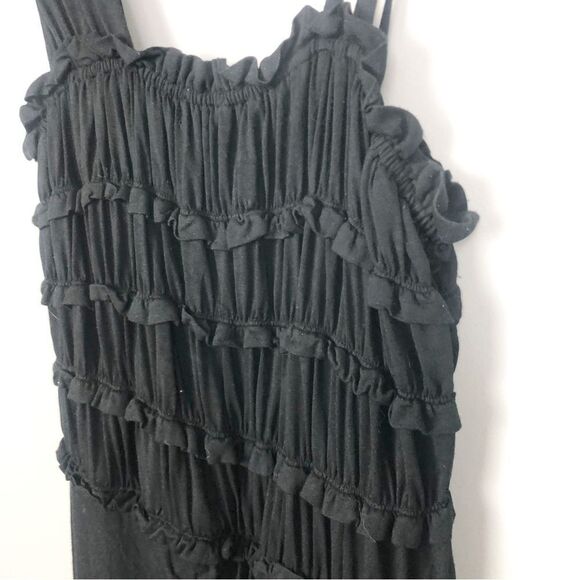 ANTHROPOLOGIE | LEIFNOTES Black Asymmetrical Divergent Dress Women’s Size M - Picture 2 of 10